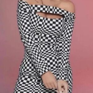 Zara Checkered Long Sleeve Dress
